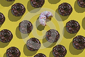 White donut letdown between dark photo