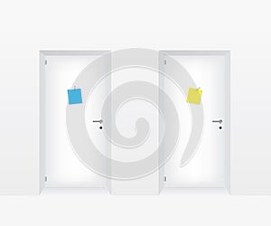 White doors illustration