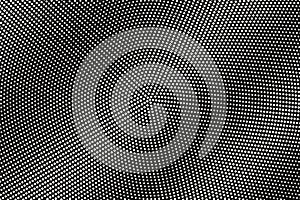 White dot on black halftone vector texture. Diagonal dotted gradient. Small dotwork surface for vintage effect