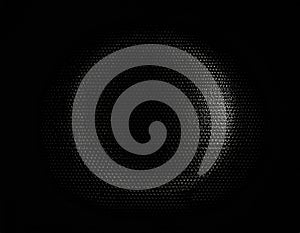 White Dot Circle Gradient on Black Background Abstract Pattern Texture