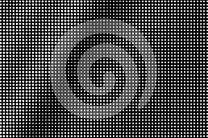 White dots on black background. Dark smooth halftone vector texture. Diagonal dotwork gradient