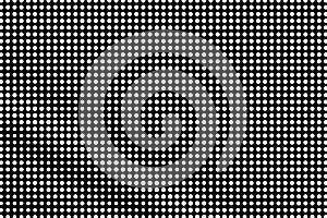 White dots on black background. Grunge halftone vector texture. DIagonal dotwork gradient. Monochrome halftone