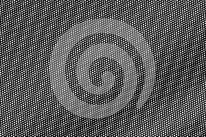 White dots on black background. Small halftone vector texture. Frequent dotwork gradient