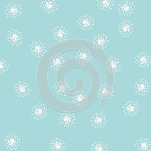 White dots on a light blue background, circles of white peas