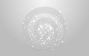 White Dots Vector Grey Background. Silver Winter