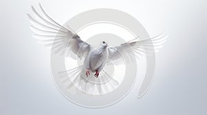 White Dove In Flight: A Stunning Artistic Capture photo