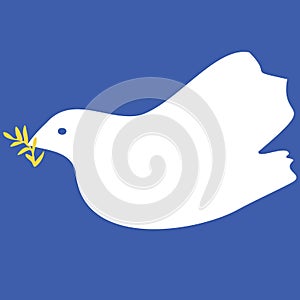 white dove peace symbol simple vector illustration