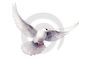 white dove pigeon Watercolor illustration