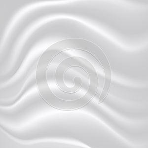 White draped satin fabric texture. vector illustration