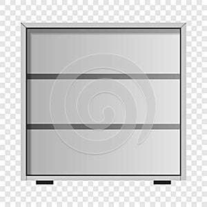 White drawer mockup, realistic style