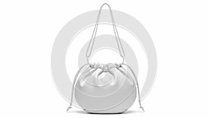 White drawstring bag isolated on white background