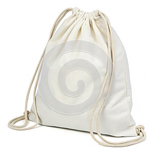 White drawstring bag