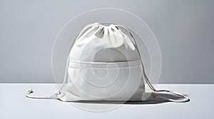 White Drawstring Bag Mockup   Minimalist Design