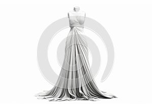 white dress on a white background. 3d rendering