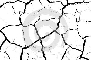 White dried and cracked ground earth background. Closeup of dry fissure ground. erosion