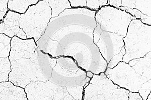 White dried and cracked ground. erosion earth background. cracked dry wall surface. white natural cracked texture