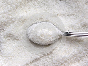 White dried desiccated coconut