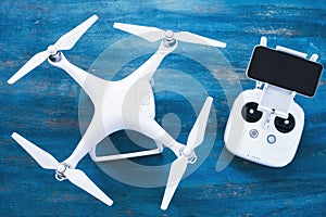 White drone isolated on a white background.