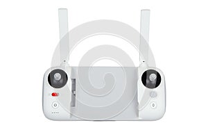 White drone remote controller with antennas