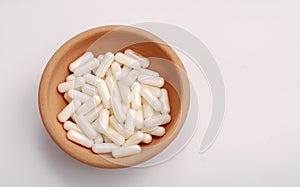 White drug capsules