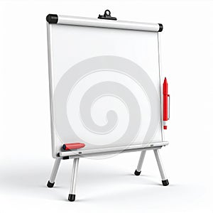 White Dry Erase Board with Red Markers on Easel
