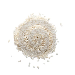 White dry uncooked grain rice