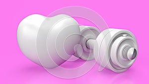 The white dumbbell for health or fitness concept 3d rendering