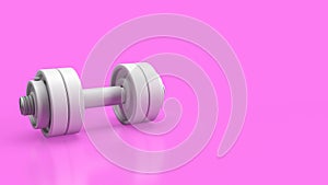 The white dumbbell for health or fitness concept 3d rendering