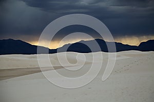 White dunes and black mountains