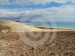 The white dunes of Costa Calma on Fuerteventura photo