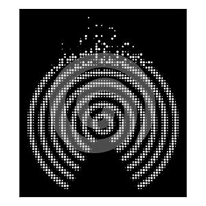 White Dust Pixelated Halftone Airdrop Icon