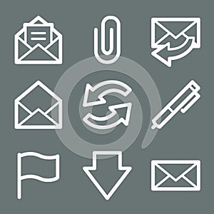 White e-mail web icons