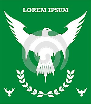 White eagle with wreath of laurels