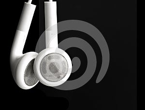 White earbuds hanging