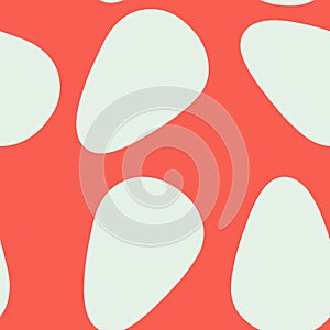 White easter eggs pattern on red background. Seamless pattern. Easter pattern. Christian symbol. Print, packaging, wallpaper, text