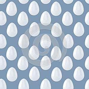 White easter eggs seamless pattern background