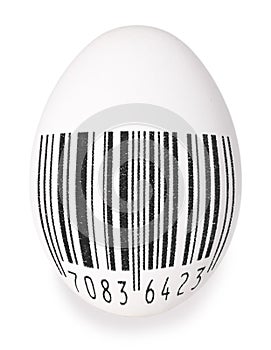 Egg with black bar-code