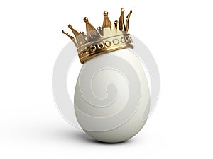 White egg with gold crown