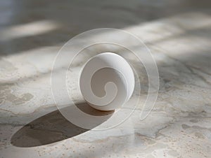 White egg on marble surface