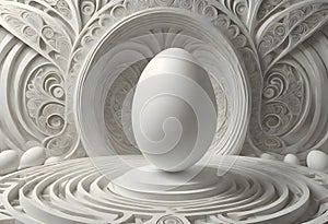 White Egg Sculpture, Generative AI