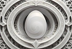 White Egg Sculpture, Generative AI