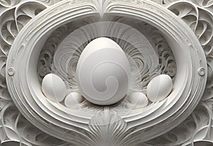 White Egg Sculpture, Generative AI