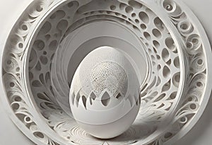 White Egg Sculpture, Generative AI