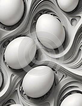 White Egg Sculpture, Generative AI