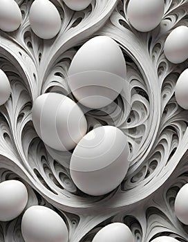 White Egg Sculpture, Generative AI