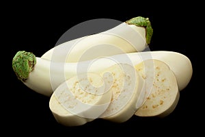 White eggplant vegetable closeup