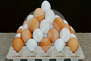 White eggs and brown eggs