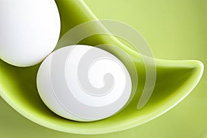 White Eggs in a Green Saucer