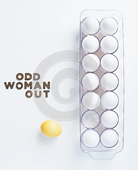 White Eggs with Yellow Odd Woman Out