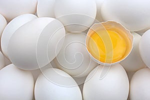 White eggs and yolk